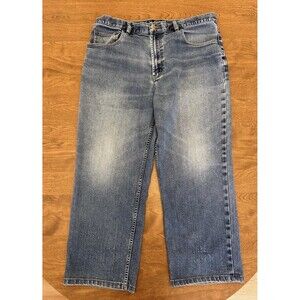 Jos A Bank Jeans Mens 36x25 Straight Medium Wash Denim Stretch Pants Traveler